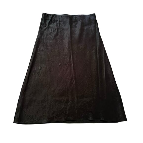 Babaton black satin a-line midi skirt size 10 - Picture 1 of 8